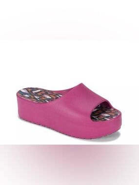 Baretraps Pink Platform Slide Sandals Size 7 Comfort Cushioned Summer